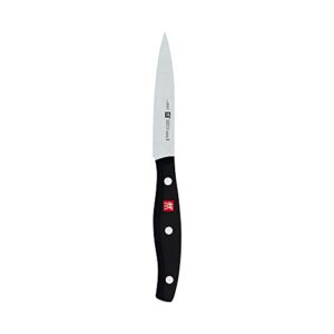 zwilling twin signature 4-inch paring knife, razor-sharp, made in company-owned german factory with special formula steel perfected for almost 300 years, dishwasher safe