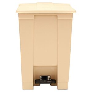 Rubbermaid Commercial Step Waste Container, 17.1" x 15.8" x 16.3", Beige