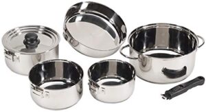 stansport heavy duty – stainless steel clad cook set (369)