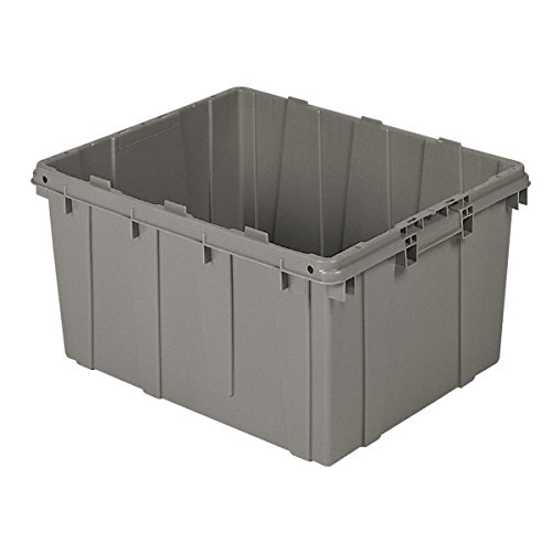 Buckhorn DL2420120201000 Plastic Nesting Detached Lid Container, 24-Inch x 20-Inch x 12-Inch, Grey