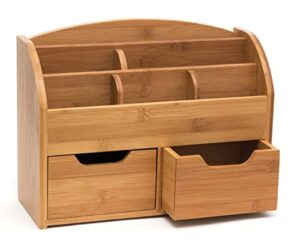 lipper international 809 bamboo wood space-saving desk organizer, 13″ x 10″ x 5 3/8″