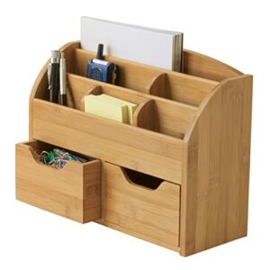 Lipper International 809 Bamboo Wood Space-Saving Desk Organizer, 13" x 10" x 5 3/8"