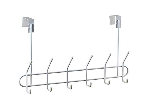 Spectrum Diversified Over the Door Coat Rack, 6-Hook, White