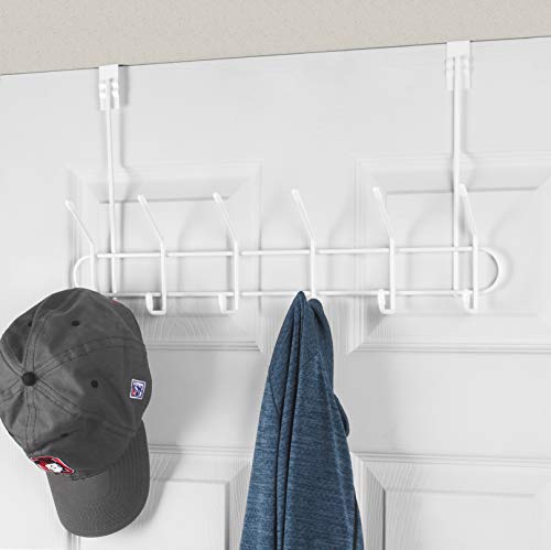 Spectrum Diversified Over the Door Coat Rack, 6-Hook, White