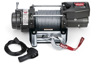 warn 68801 16.5ti series electric 12v heavyweight thermometric winch with steel cable wire rope: 7/16″ diameter x 90′ length, 8.25 ton (16,500 lb) pulling capacity