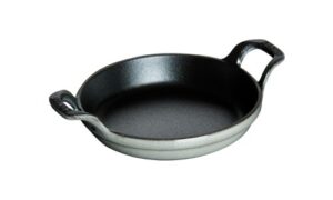 staub 40509-544 mini round dish, gray, 4.7 inches (12 cm), gratin dish, induction compatible, dish