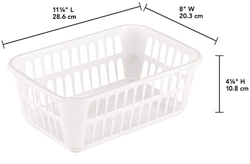 STERILITE Medium Plastic Basket, White, 1-Pack