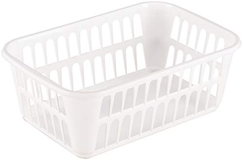 STERILITE Medium Plastic Basket, White, 1-Pack