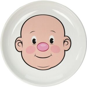 genuine fred mr. food face kids’ ceramic dinner plate