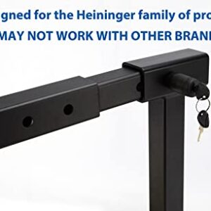 Heininger Black 5/8" Diameter Pin 6001 Advantage SportsRack 2" Threaded Receiver Trailer Hitch Lock