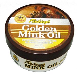 fiebing’s golden mink oil paste, 6 oz. – soften, preserves and waterproofs leather and vinyl