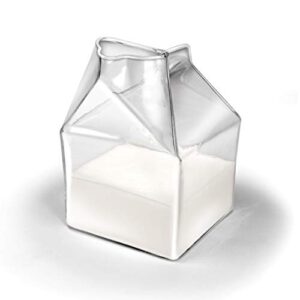 genuine fred half pint glass milk carton creamer