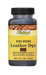 fiebing’s leather dye – alcohol based permanent leather dye – 4 oz – dark brown