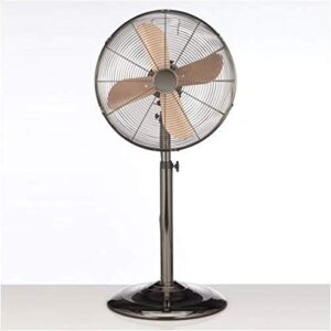 decobreeze pedestal standing floor fan, 3 speed oscillating fan with adjustable height, pearl black, retro fan, 16 inches