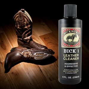 Bickmore Bick 1 Leather Cleaner 8 oz - Clean Dirt, Oil, Sweat, Salt, and Water Stains from All Colored, White, and Black Leather