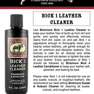 Bickmore Bick 1 Leather Cleaner 8 oz - Clean Dirt, Oil, Sweat, Salt, and Water Stains from All Colored, White, and Black Leather