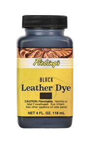 fiebing’s leather dye – alcohol based permanent leather dye – 4 oz – black