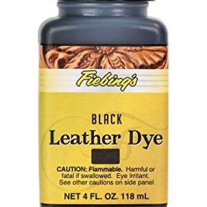 Fiebing's Leather Dye - Alcohol Based Permanent Leather Dye - 4 oz - Black