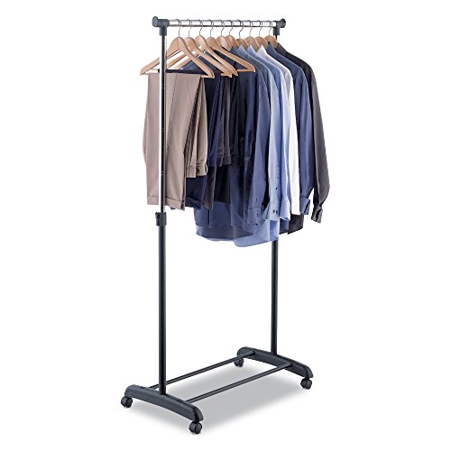 Organize It All Adjustable Clothes Garment Rack, Rolling, Bedroom and Closet Organization