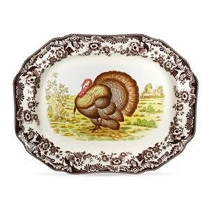 Spode Woodland 19" Octagonal Serving Platter | Turkey Platter for Thanksgiving, Dinner Parties, and Other Events | Made from Fine Porcelain | Microwave and Dishwasher Safe
