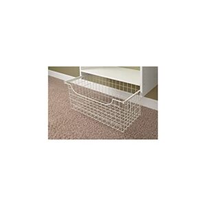easy track hanging wire basket, 12″, white