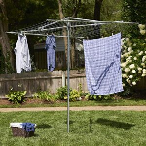 Household Essentials 17140-1 Rotary Outdoor Umbrella Drying Rack | Steel | 30-Lines with 182 ft. Clothesline