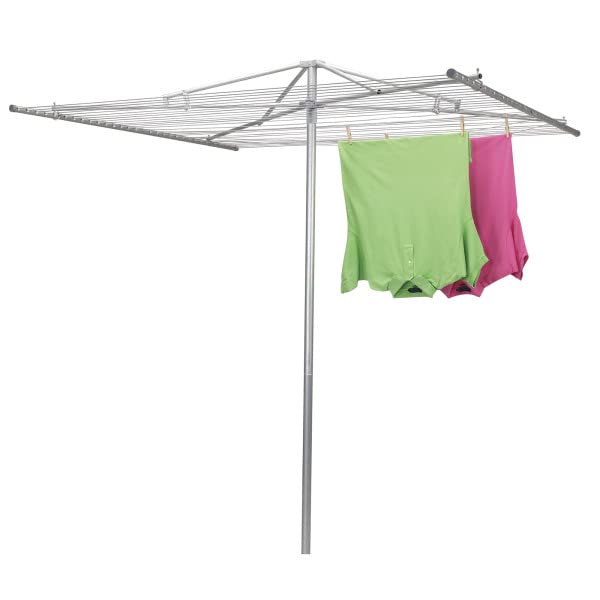 Household Essentials 17140-1 Rotary Outdoor Umbrella Drying Rack | Steel | 30-Lines with 182 ft. Clothesline