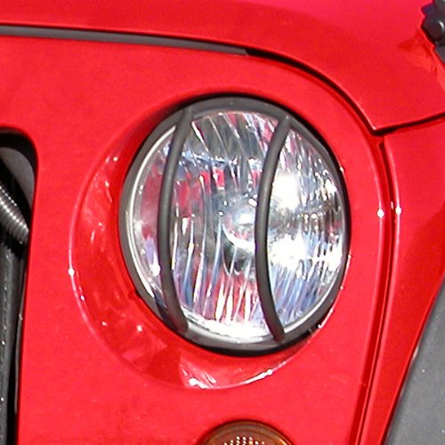 Rugged Ridge 11230.03 Euro Guard Kit, Headlight, Black; 07-18 Jeep Wrangler JK/JKU