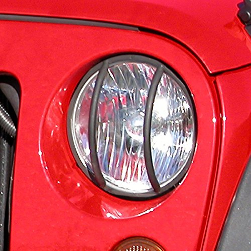 Rugged Ridge 11230.03 Euro Guard Kit, Headlight, Black; 07-18 Jeep Wrangler JK/JKU