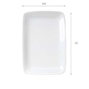 HIC Harold Import Co. HIC Kitchen Rectangular Platter, 14-Inch, White