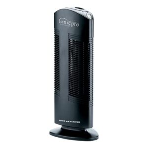 envion ca200 ionic pro medium room silent compact tower air purifier with high and low settings, removes pollen, smoke, and irritant particles, black