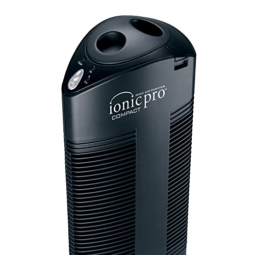 ENVION CA200 Ionic Pro Medium Room Silent Compact Tower Air Purifier with High and Low Settings, Removes Pollen, Smoke, and Irritant Particles, Black