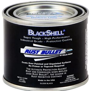 RUST BULLET - BlackShell - Black Rust Inhibitor, Rust Preventive Coating - UV Resistant Rust Treatment - 4 oz