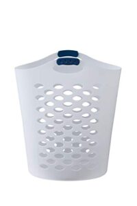 rubbermaid flex ‘n carry laundry hamper, 2.2-bushel, white (fg260004whtrb)