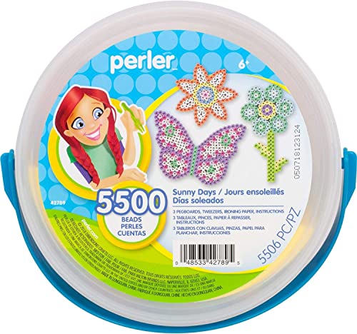 Perler Sunny Days Bright Color Fuse Bead Bucket, 5500 pcs