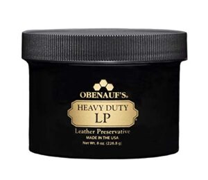 obenauf’s heavy duty lp leather preservative (8oz)- all natural beeswax oil conditioner- rejuvenate restore & preserve sunfaded or cracked boots jackets saddles car auto upholstery furniture- usa made