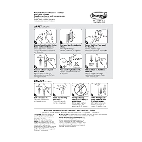 Command FC12-ORB, 1, 2 strips Metal Hook, Medium, Oil-Rubbed Bronze