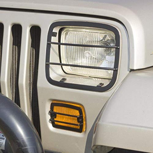 Rugged Ridge 11230.02 Euro Guard Kit, Headlight and Turn Signal; 87-95 Jeep Wrangler YJ , Black