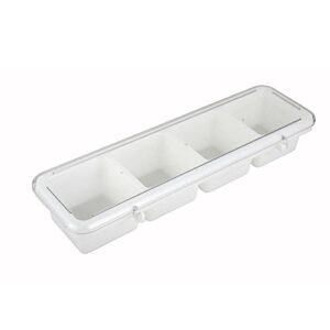 winco – plastic white 4 compartment bar caddy, 18 x 5 x 3 inch