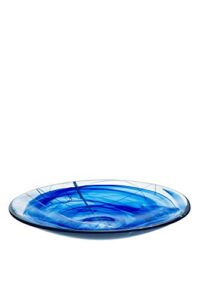 kosta boda contrast platter, blue , large