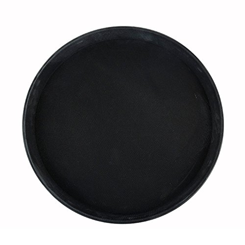 Winco Easy Hold Round Tray, 16-Inch, Black