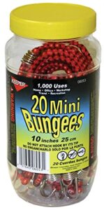 keeper corporation 06053-10 mini bungee cord jar, 20 count (1 pack)
