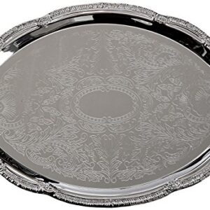 Winco CMT-1014 0.5mm Oval Tray, 14-Inch by 10-Inch, Chrome,Medium