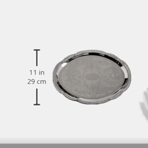 Winco CMT-1014 0.5mm Oval Tray, 14-Inch by 10-Inch, Chrome,Medium