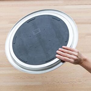 Service Ideas TR1412SR Tray with Built in Insert, 12" Round, Stainless Steel