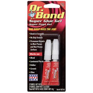permatex 85742 dr. bond super glue gel, 2 g tube – 2 pack
