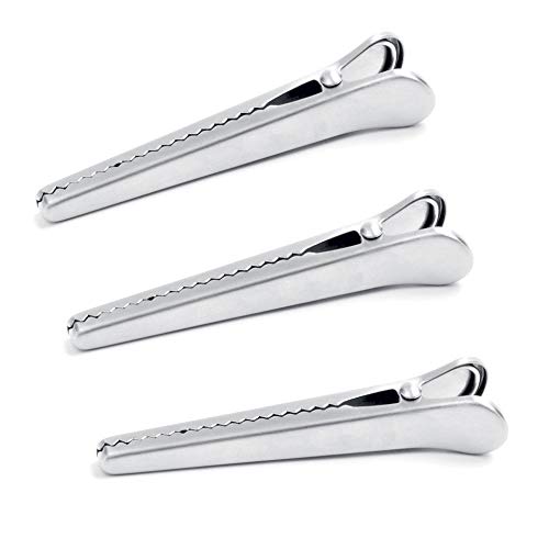 Norpro Stainless Steel Jaw Clips, Set of 3, 3 Piece, Silver