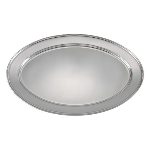 Winco Stainless Steel OPL-22 Oval Platter, 21.75 14.5-Inch