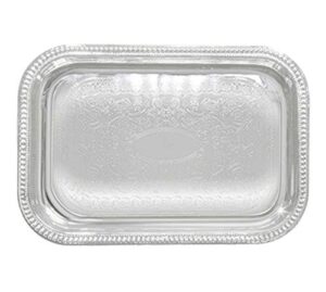 winco oblong tray, 20-inch by 14-inch, chrome
