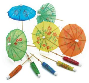 norpro, multicolored 24-pack decorative cocktail umbrella picks, 4â€/10 cm